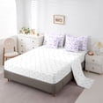 thumbnail image 5 of Erosebridal Teens Romantic Roses Bowtie Bedding Comforter Set 7 Pieces,Girls Purple Floral Bow Knot Full Bedding Set,Microfiber Bedroom Decor, 5 of 6