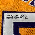 thumbnail image 3 of Autographed/Signed Gail Goodrich Los Angeles LA Yellow Basketball Jersey Beckett BAS COA, 3 of 4