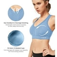 thumbnail image 2 of Yvette High Impact Sports Bras for Women Criss Cross Back Sexy Running Bra Plus Size for Large Bust,Blue,X-Large, 2 of 9
