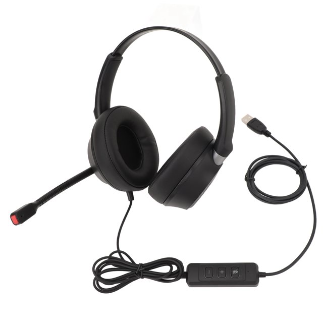Auriculares Telefónicos, Micrófono Con Interfaz De 3,5 Mm, Altavoz Silencioso, Ajuste De Volumen, Auriculares Para Centro De Llamadas, Oído Doble Para PC