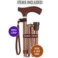 thumbnail image 5 of Bastón Switch Sticks para hombre o mujer, plegable y ajustable de 32 a 37 pulgadas, apto para FSA y HSA, grabado en color coñac., 5 of 5