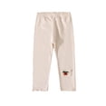 thumbnail image 3 of Avtoify Girls Pants Girl Bow Knit Leggings Elastic Waist Kids Soft Stretchy Casual Ankle Pants, 3 of 7