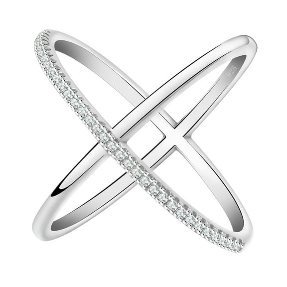 Infinity Ring for Women Crisscross Micro Pave Cz Gold Plated Ginger Lyne Collection