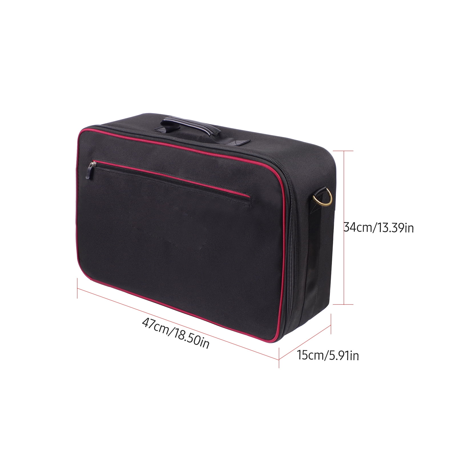 Pedal Board Carrying Bag Board Effect Pedal Bag Guitar Pedal Board Carry Bag Oxford Cloth Portable Zipper Handbag Shoulder Bag with Detachable Strap Black
