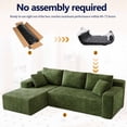thumbnail image 4 of Dekaisok 105" Boneless Modular Sectional Sofa, Oversized L-Shaped Cloud Couch, No Assembly Required, Deep Seat Corduroy Living Room Sofa, Green (Left Facing Chaise), 4 of 9
