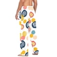 thumbnail image 6 of Cotton Mens PJ Pajama Pants Bottoms Waistband Sleepwear with Pockets Abstract Circle and Dots, 6 of 7