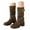 Brown, variant on Mostsola Knee High Boots Women Low Heel Trendy Buckle Riding Motorcycle Boots Pull on Booties