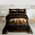 thumbnail image 2 of Homewish Brown Bear Print Full Size Comforter Sets, Rustic Farmhouse Bedding Comforter Set, Teens Kids Adult Men Reversible Bedding Sets, Microfiber Bedroom Decor, 3pcs, 2 of 8