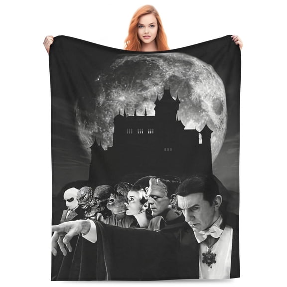 Classic Universal Horror Monsters Flannel Blanket Funny Ultra-Soft Micro Warm Throw Blanket Fleece Blanket Interesting Gift 50"X40"