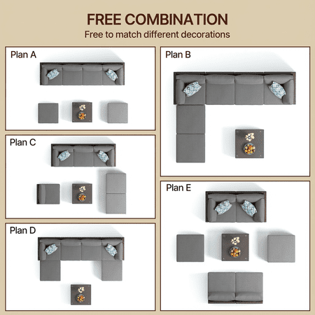 Aiho 7-Piece Grey Rattan Patio Sectional Review — Stylish Outdoor Set for Patio, Garden & Backyard 3 Aiho 7-Piece Rattan Outdoor Furniture Set
