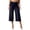 BIJ36-Navy, variant on Fold Over Wide Leg Capri Gaucho Pants For Women Low Rise Lounge Yoga Flare Culottes Y2K Flowy Crop Palazzo Pants Summer Beach Dark Gray 2XL