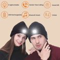 thumbnail image 2 of Bluetooth Beanie Hat with LED Light Headlamp Music Hat USB Rechargeable Bluetooth Hat, LED Beanie Running Hiking Gift for Men Women, 2 of 8