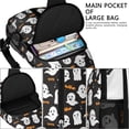 thumbnail image 4 of Sling Backpack,Halloween Ghost Bat Pattern Crossbody Bag with Water Bottle Holder,Waterproof Sling Bag for Men/Women with Chest Phone Holder for Hiking,Travel, 4 of 6