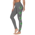 thumbnail image 3 of lcziwo Womens St Patricks Day Leggings Shamrock Leaves Print Pant Slim Fit Tummy Control Workout Leggings Irish Green Yoga Pants Gray M, Back to School Prime Sales, 3 of 6