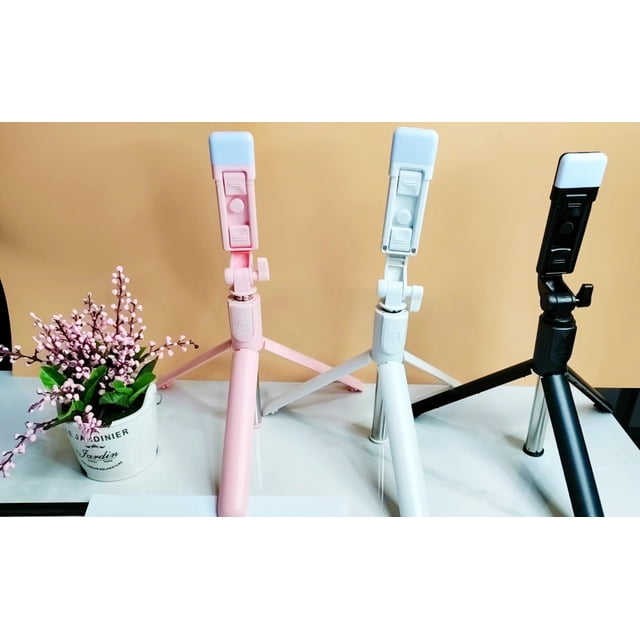 Palo de selfie móvil con luz de relleno, soporte activo, mini palo de selfie multifuncional universal con Bluetooth