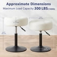 thumbnail image 5 of Furniliving Modern 360° Swivel Vanity Stools, Adjustable Height, Faux Leather White, 5 of 13