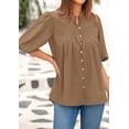 thumbnail image 4 of Blusa PRETTYGARDEN para mujer, verano 2025, manga corta, cuello en V, 4 of 8