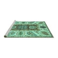 thumbnail image 2 of Ahgly Company Machine Washable Indoor Rectangle Abstract Turquoise Blue Modern Area Rugs, 8' x 12', 2 of 4