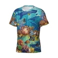 thumbnail image 3 of Yiaed Sea World Print Mens Short Sleeve Tight Fit T-Shirt, Crewneck Casual Tee-XX-Large, 3 of 5