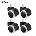 thumbnail image 4 of Office Chair Casters Wheels 2 Inch PU Twin Wheel Threaded Stem White, 4 Pcs, 4 of 4