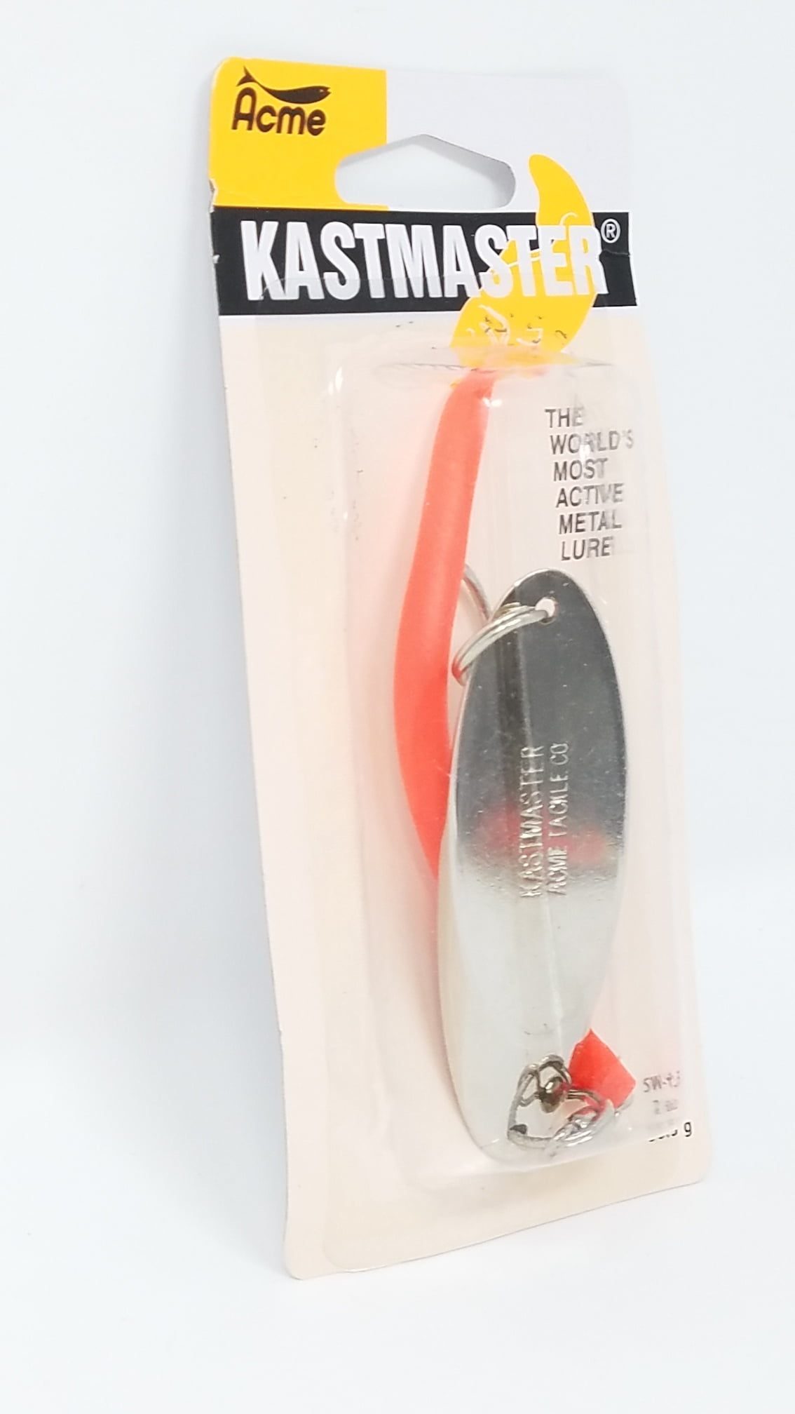 Acme Tackle Kastmaster with Tube Fishing Lure Spoon Chrome Flo Orange 2 oz.