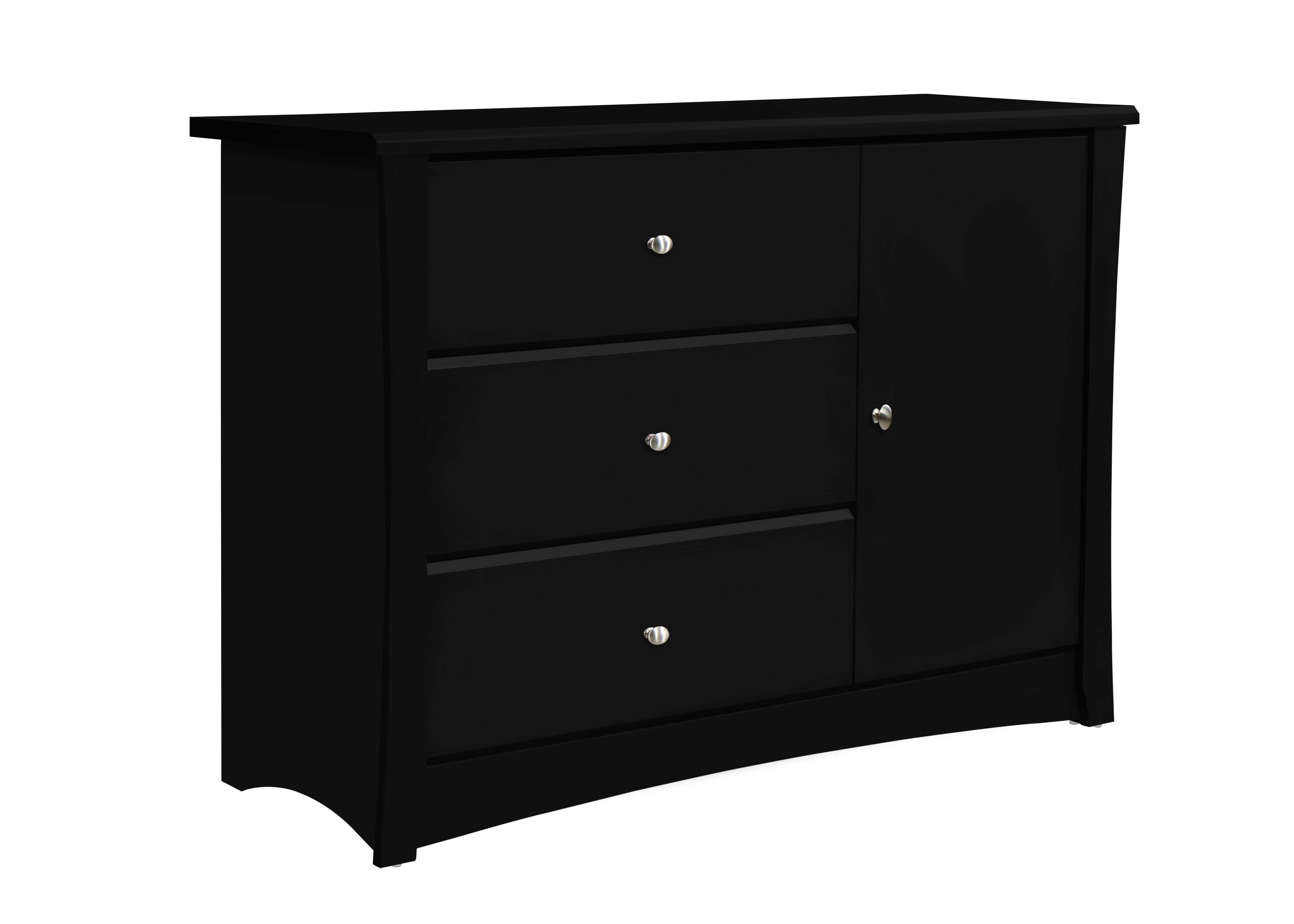 Storkcraft Crescent 3 Drawer Combo Dresser Black