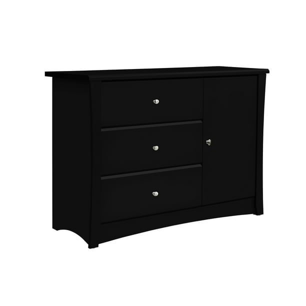 Storkcraft Crescent 3 Drawer Combo Dresser Black Walmart Com