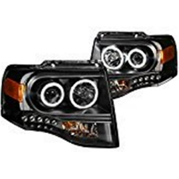 Anzo USA 111113 2007 - 2014 Expedition Headlights Black Clear Projector with Amber