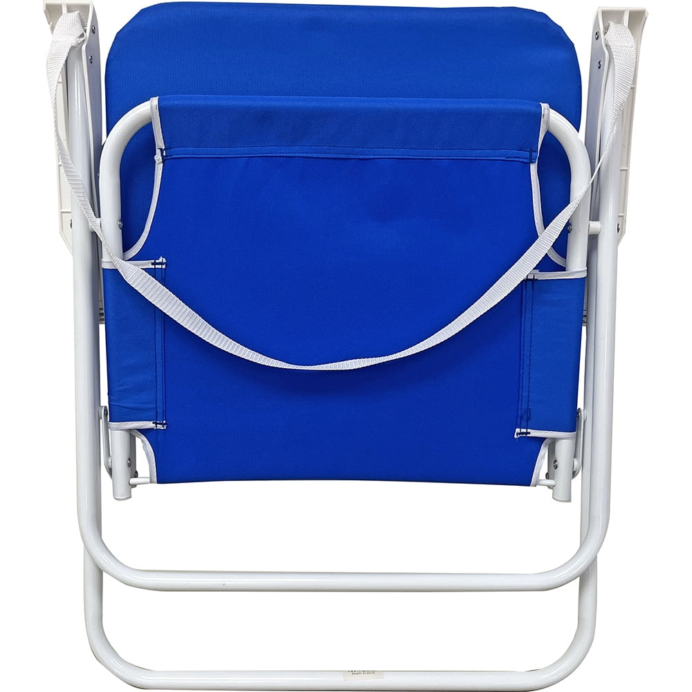 Rio Wave Beach 1-Position Beach Chair, Solid Blue, 190lbs Capacity