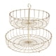 thumbnail image 3 of Canasta de Almacenamiento de frutas, Cesta de Frutas de 2 Niveles Dorados Resistentes a la Canasta de frutas resistente a la cocina, 3 of 7