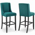 thumbnail image 2 of Modway Baron Tabourets de Bar Modernes en Tissu 30,5 Pouces Bleu Sarcelle (Ensemble de 2), 2 of 8