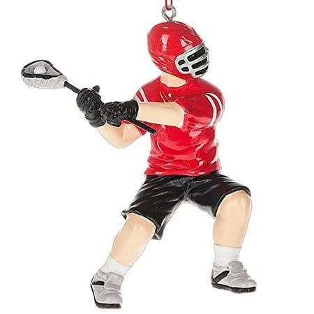 Lacrosse Player Sports Gear, Ball, Racquet, Helmet, Jersey Christmas Tree