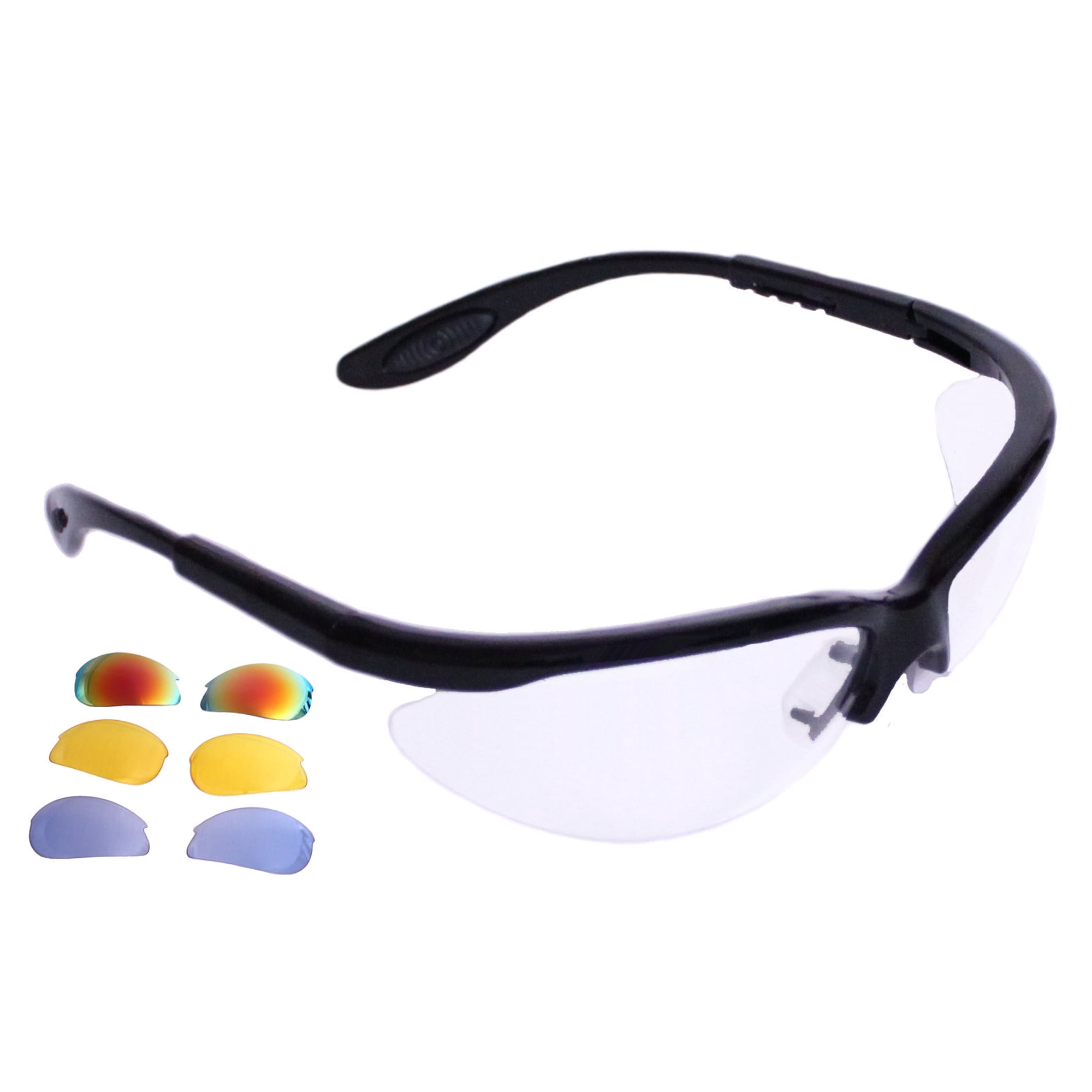 Python RG Multi Lense Racquetball/Squash/Pickleball Eye Protection w/free case (Eyewear, Goggle, Eyeguard) - BLACK
