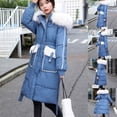 thumbnail image 2 of LYXSSBYX Womens Long Sleeve Dress Hot Sale Clearance Women Winter Long Sleeve Hooded Padded Coat Outerwear, 2 of 9