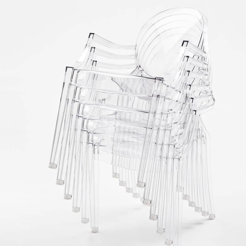 Heavenly Collections Lot de 2 Fauteuils de Salle à Manger en Acrylique, Transparent, Style Fantôme
