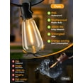 thumbnail image 5 of 25FT Outdoor String Lights, Patio Lights with 10+1 LED Dimmable Waterproof Shatterproof ST38 Retro Edison 2700K Bulbs for Balcony Yard, Black, 5 of 9