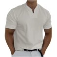 thumbnail image 1 of Camisas Para Hombre, Camisetas de Entrenamiento, Informales, Deportivas Sólidas, de Manga Corta, Con Cuello en V, Ropa de Entrenamiento Físico Odeerbi  ODB157192, 1 of 8