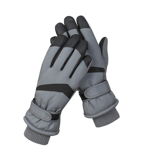 Guantes de esquí de invierno para hombres y mujeres, para exteriores, con pantalla táctil, cálidos, forrados de vellón, gruesos, impermeables y antideslizantes