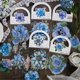 thumbnail image 2 of 50 PCS Blue Flower Stickers - Large Size Floral Stickers with Gold Outlines,Glitter Shiny Waterproo, 2 of 5