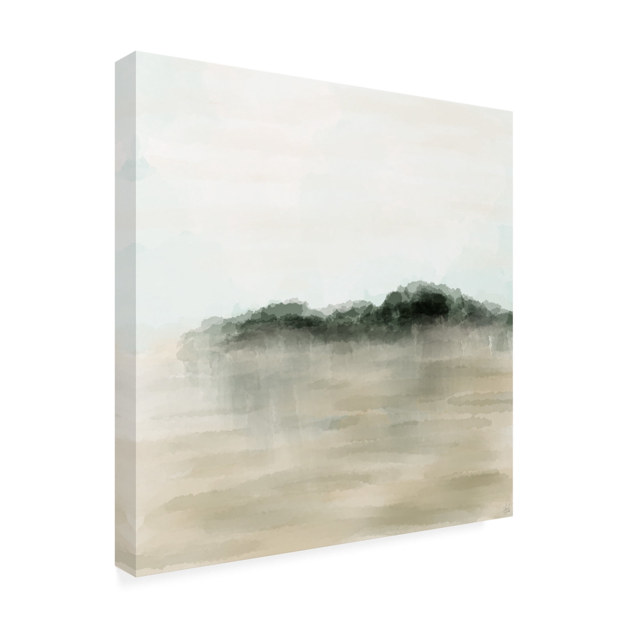 Canvas Wall Art - Line and Brush 'Haze Ink Horizon' Wall Art for Living Room, Bedroom, or Office Décor by Trademark Fine Art - 24 x 24 Inches