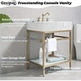 thumbnail image 5 of GGISHA 24"x 21"Freestanding Bathroom Vanity with Sink,Carrara Marble,Golden Frame, Tempered Glass Shelf, 5 of 6