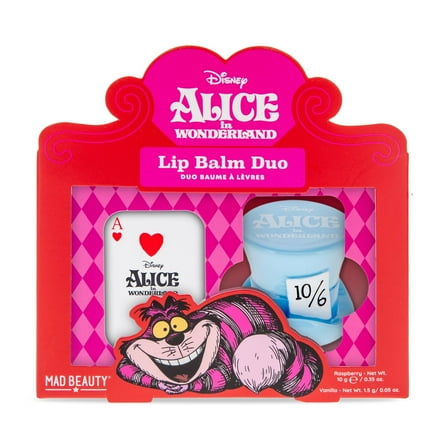 Mad Beauty Alice in Wonderland Lip Balm Duo, Raspberry, Vanilla Scent