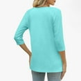 thumbnail image 3 of Maplenight Women's Shirts 3/4 Sleeve Button V Neck Pullover Blouses Summer Fall Knit Henley Loose Fit Basic Tops for Women, 3 of 9