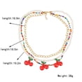 thumbnail image 2 of Collier Multicouche Mode Fausse Perle Collier Cerise Collier de Perles pour Femmes, 2 of 10