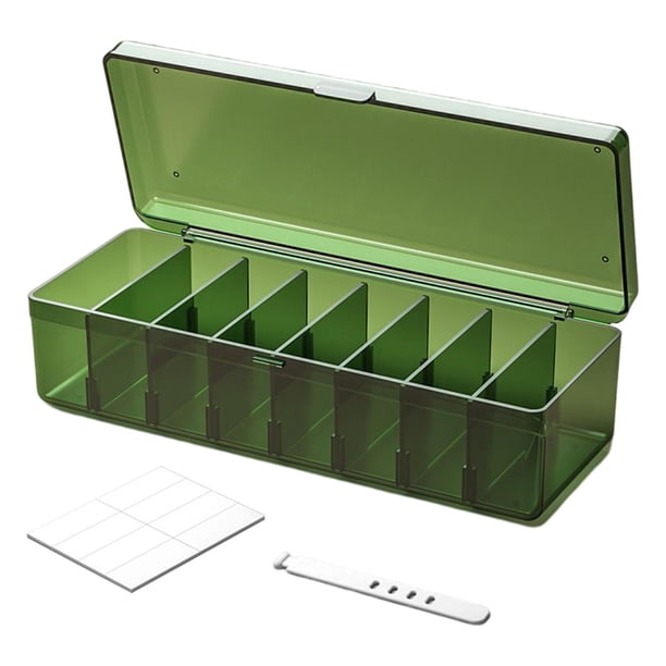Caja de almacenamiento de cables para escritorio, organizador de cables para cajón de escritorio Verde