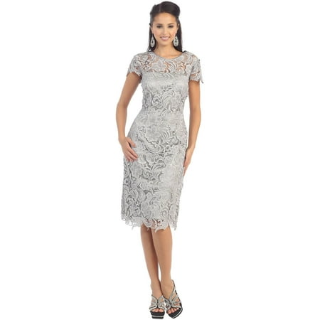 May Queen Short Sleeve Mother Of The Bride Lace Dress Walmart Com