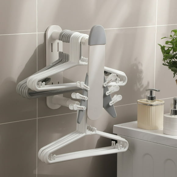 Functional Retractable Wall Mounted Hanger Storage Rack for Bathroom Balcony Washbasin Organization
