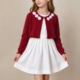 thumbnail image 4 of Mifsaly Girls Long Sleeve Cardigan Sweater Button Down Knit Cardigans Lightweight Cute Strawberry Embroidery Casual Fall Winter Warm School Outerwear, 4 of 9