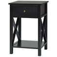 thumbnail image 4 of Topbuy X-Design Side End Table Multifunctional Nightstand with Drawer & Shelf Black, 4 of 5