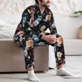 thumbnail image 7 of Uemuo Hibiscus Rose Pattern 2-Piece Loungewear Set - Men’s Soft Sleepwear, Cozy Winter PJs, Comfy Sleep Set-, 7 of 7